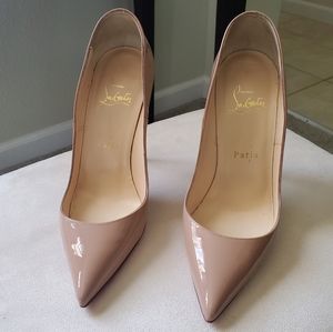100% Authentic Louboutin SoKate 120 patent nude